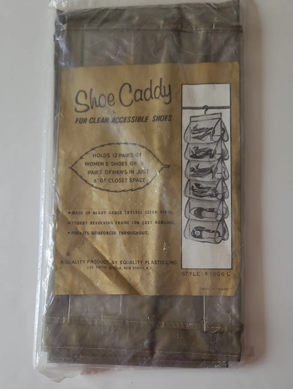 Vintage Closet Vinyl Hanging Closet Shoe Caddy Organizer Holds 12 Pairs